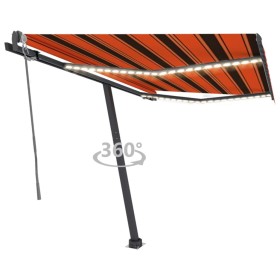 Toldo automático LED sensor de viento naranja marrón 300x250 cm de , Toldos - Ref: Foro24-3069715, Precio: 581,80 €, Descuent...