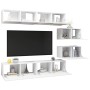 Set de muebles de salón TV 6 piezas madera de ingeniería blanco de , Muebles TV - Ref: Foro24-3078726, Precio: 244,32 €, Desc...
