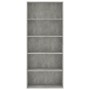 Estantería de 5 niveles contrachapada gris hormigón 80x30x189cm de , Librerías y estanterías - Ref: Foro24-801030, Precio: 96...