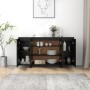 Aparador de madera contrachapada negro 135x41x75 cm de vidaXL, Aparadores - Ref: Foro24-809594, Precio: 165,55 €, Descuento: %