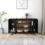 Aparador de madera contrachapada negro 135x41x75 cm de vidaXL, Aparadores - Ref: Foro24-809594, Precio: 162,99 €, Descuento: %
