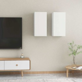 Muebles para TV 2 uds madera contrachapada blanco 30,5x30x60 cm de , Muebles TV - Ref: Foro24-803327, Precio: 70,35 €, Descue...
