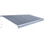 Toldo plegable de operación manual 600 cm azul y blanco en Toldos | Comprar online en Foru.es
