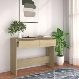 Mesa consola madera de ingeniería roble Sonoma 100x35x76,5 cm de vidaXL, Mesas auxiliares - Ref: Foro24-809839, Precio: 61,38...