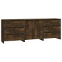 Aparador de 3 piezas madera manufacturada color roble ahumado de , Aparadores - Ref: Foro24-3098070, Precio: 243,15 €, Descue...