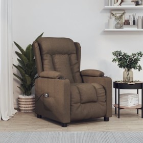 Sillón reclinable eléctrico de tela marrón de , Sillones - Ref: Foro24-3098781, Precio: 256,35 €, Descuento: %