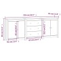 Aparador de madera maciza de pino blanco 210x35x80 cm de , Aparadores - Ref: Foro24-3114070, Precio: 317,54 €, Descuento: %