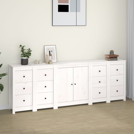 Aparador de madera maciza de pino blanco 230 x 35 x 80 cm de , Aparadores - Ref: Foro24-3114085, Precio: 392,75 €, Descuento:...