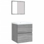 Armario de lavabo con lavamanos y espejo gris sonoma de , Tocadores de baño - Ref: Foro24-3114177, Precio: 133,00 €, Descuent...