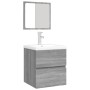 Armario de lavabo con lavamanos y espejo gris sonoma de , Tocadores de baño - Ref: Foro24-3114177, Precio: 133,00 €, Descuent...