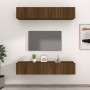 Muebles TV 4 uds madera contrachapada marrón roble 80x30x30 cm de , Muebles TV - Ref: Foro24-3114189, Precio: 180,41 €, Descu...