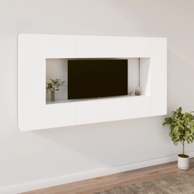 Set de muebles para TV 8 piezas madera contrachapada blanco de , Muebles TV - Ref: Foro24-3114286, Precio: 335,92 €, Descuent...