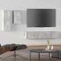 Set de muebles de TV 4 pzas madera contrachapada gris hormigón de , Muebles TV - Ref: Foro24-3114625, Precio: 157,94 €, Descu...