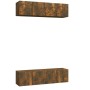 Muebles TV pared 4 uds madera ingeniería roble humo 60x30x30cm de , Muebles TV - Ref: Foro24-3120203, Precio: 128,36 €, Descu...
