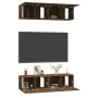 Muebles TV pared 4 uds madera ingeniería roble humo 60x30x30cm de , Muebles TV - Ref: Foro24-3120203, Precio: 128,36 €, Descu...
