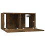 Muebles TV pared 4 uds madera ingeniería roble humo 60x30x30cm de , Muebles TV - Ref: Foro24-3120203, Precio: 128,36 €, Descu...