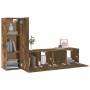 Set de muebles de TV 3 pzas madera contrachapada roble ahumado de , Muebles TV - Ref: Foro24-3120257, Precio: 96,44 €, Descue...