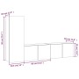 Set de muebles de TV 3 pzas madera contrachapada roble ahumado de , Muebles TV - Ref: Foro24-3120257, Precio: 96,44 €, Descue...