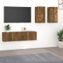 Set de muebles de TV 4 pzas madera contrachapada roble ahumado de , Muebles TV - Ref: Foro24-3120269, Precio: 121,52 €, Descu...