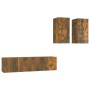 Set de muebles de TV 4 pzas madera contrachapada roble ahumado de , Muebles TV - Ref: Foro24-3120269, Precio: 121,52 €, Descu...