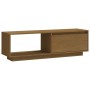 Mueble de TV de madera maciza pino marrón miel 110x30x33,5 cm de vidaXL, Muebles TV - Ref: Foro24-809891, Precio: 57,21 €, De...