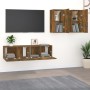 Set de muebles de TV 4 pzas madera contrachapada roble ahumado de , Muebles TV - Ref: Foro24-3120269, Precio: 121,52 €, Descu...