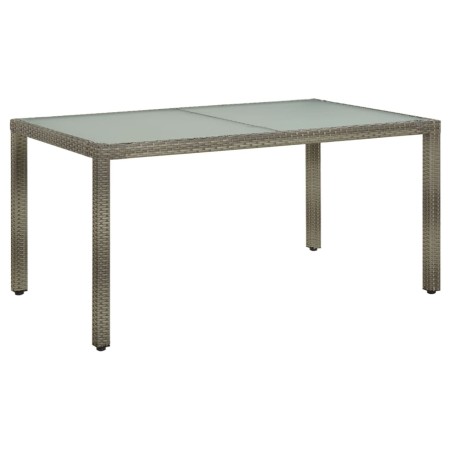 Mesa de jardín vidrio templado ratán sintético gris 150x90x75cm de vidaXL, Mesas de jardín - Ref: Foro24-316707, Precio: 129,...