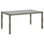 Mesa de jardín vidrio templado ratán sintético gris 150x90x75cm de vidaXL, Mesas de jardín - Ref: Foro24-316707, Precio: 129,...
