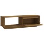 Mueble de TV de madera maciza pino marrón miel 110x30x33,5 cm de vidaXL, Muebles TV - Ref: Foro24-809891, Precio: 57,21 €, De...