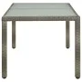 Mesa de jardín vidrio templado ratán sintético gris 150x90x75cm de vidaXL, Mesas de jardín - Ref: Foro24-316707, Precio: 127,...