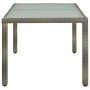 Mesa de jardín vidrio templado ratán sintético gris 150x90x75cm de vidaXL, Mesas de jardín - Ref: Foro24-316707, Precio: 129,...