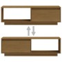 Mueble de TV de madera maciza pino marrón miel 110x30x33,5 cm de vidaXL, Muebles TV - Ref: Foro24-809891, Precio: 57,21 €, De...