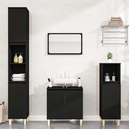 Juego de muebles de baño 3 pzas madera contrachapada negro de , Muebles de baño - Ref: Foro24-3185582, Precio: 182,71 €, Desc...