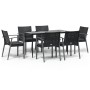 Juego comedor jardín 7 piezas y cojines ratán sintético y acero de , Conjuntos de jardín - Ref: Foro24-3186976, Precio: 585,9...