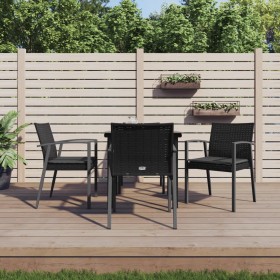 Juego comedor jardín 5 piezas y cojines ratán sintético y acero de , Conjuntos de jardín - Ref: Foro24-3186988, Precio: 378,8...