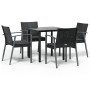 Juego comedor jardín 5 piezas y cojines ratán sintético y acero de , Conjuntos de jardín - Ref: Foro24-3186988, Precio: 378,8...