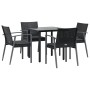 Juego comedor jardín 5 piezas y cojines ratán sintético y acero de , Conjuntos de jardín - Ref: Foro24-3186988, Precio: 378,8...