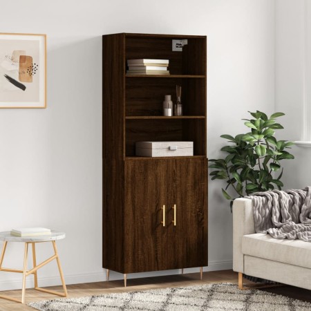 Aparador alto madera contrachapada marrón roble 69,5x34x180 cm de , Aparadores - Ref: Foro24-3189244, Precio: 144,61 €, Descu...