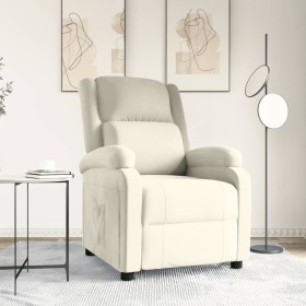 Sillón reclinable terciopelo blanco crema de , Sillones - Ref: Foro24-342408, Precio: 184,26 €, Descuento: -5%%