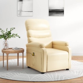Sillón de masaje de cuero sintético crema de , Sillones de masaje eléctricos - Ref: Foro24-289690, Precio: 197,81 €, Descuent...