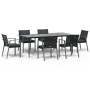 Juego comedor jardín 7 piezas y cojines ratán sintético y acero de , Conjuntos de jardín - Ref: Foro24-3186983, Precio: 660,1...