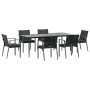 Juego comedor jardín 7 piezas y cojines ratán sintético y acero de , Conjuntos de jardín - Ref: Foro24-3186983, Precio: 660,1...