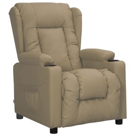 Sillón reclinable de cuero sintético color capuchino de , Sillones - Ref: Foro24-339070, Precio: 209,11 €, Descuento: -5%%