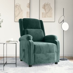 Sillón reclinable de terciopelo verde oscuro de , Sillones - Ref: Foro24-342401, Precio: 184,27 €, Descuento: %