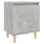 Mesita de noche patas madera maciza gris hormigón 40x30x50 cm | Foro24.es | Tu tienda online para hogar, jardín y más Foro24.es