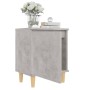 Mesita de noche patas madera maciza gris hormigón 40x30x50 cm | Foro24.es | Tu tienda online para hogar, jardín y más Foro24.es
