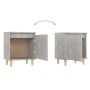 Mesita de noche patas madera maciza gris hormigón 40x30x50 cm | Foro24.es | Tu tienda online para hogar, jardín y más Foro24.es