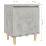 Mesita de noche patas madera maciza gris hormigón 40x30x50 cm | Foro24.es | Tu tienda online para hogar, jardín y más Foro24.es