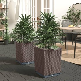 Jardineras 2 unidades polipropileno marrón 30x30x37 cm de , Maceteros y jardineras - Ref: Foro24-364184, Precio: 49,10 €, Des...