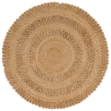 Alfombra de área trenzada a mano redonda yute 120 cm de , Alfombras - Ref: Foro24-344950, Precio: 60,83 €, Descuento: -5%%
